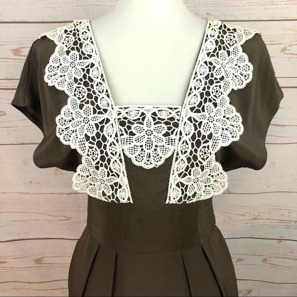 NWT Milly Crochet Lace Silk Cottagecore Dress - Picture 3 of 12